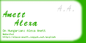 anett alexa business card